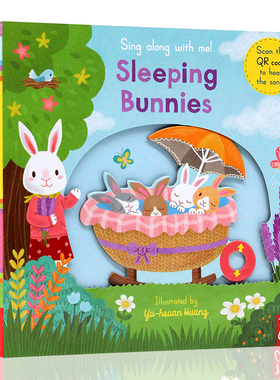 进口英文原版sing along with me Sleeping Bunnies 童谣机关玩具操作书 幼儿启蒙趣味纸板书 0-5岁早教英语绘本