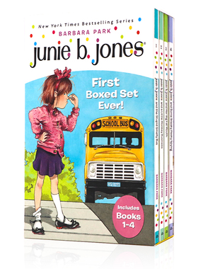 朱尼琼斯系列1-4册盒装英文原版Junie B. Jones First Boxed Set Ever儿童初级章节桥梁书蓝思值380-560L插图小说Barbara Park