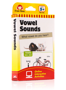 Evan-Moor美国加州教辅 元音发音闪卡 英文原版 The Learning Line Flashcard Vowel Sounds学习起跑线系列英语闪记学习卡全彩卡片