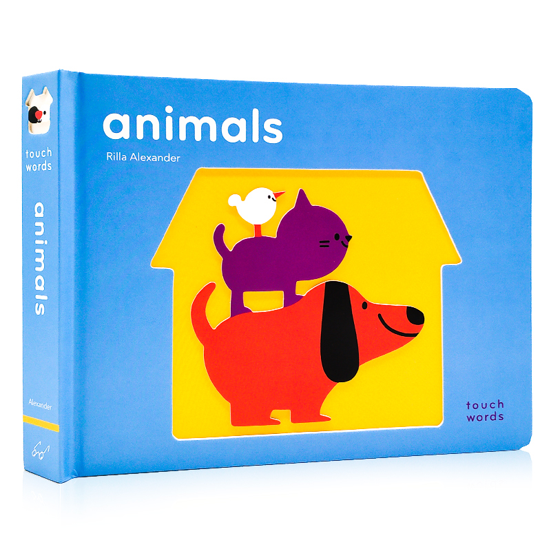 单词动物纸板触摸书