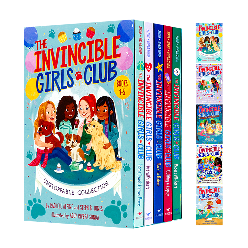 无敌女孩俱乐部 5 册盒装 英文原版 The Invincible Girls Club Unstoppable Collection 儿童桥梁书 7-10 岁女孩成长励志章节书