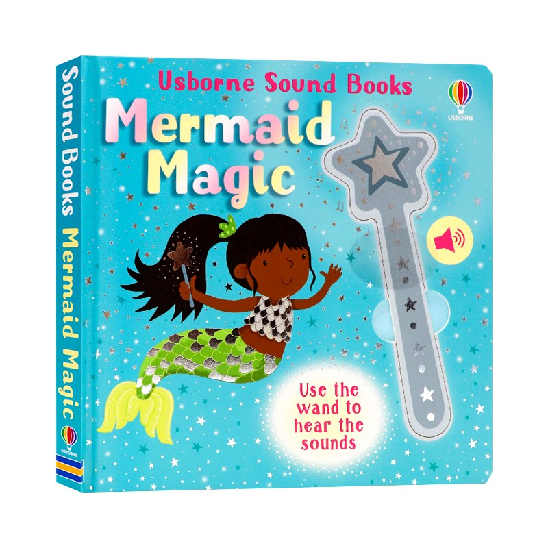 Usborne奇妙魔法棒发声书 美人鱼 英文原版绘本 Wand Books Mermaid Magic 儿童音乐启蒙 亲子早教趣味读物精装纸板感应发声音书
