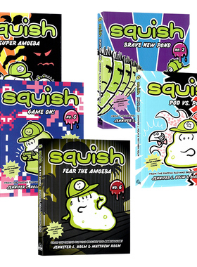 变形虫英文原版漫画 Squish 纽约时报畅销书纽伯瑞奖作者 Jennifer L Holm 儿童校园冒险桥梁章节书英语课外阅读进口原版书籍