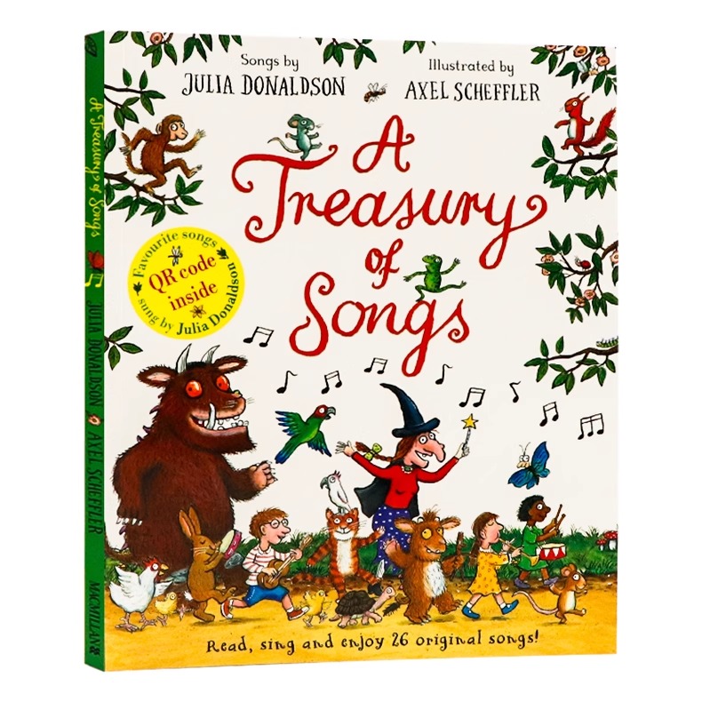 茱莉亚唐纳森童谣歌曲集英文原版绘本 A Treasury of Songs 幼儿英语启蒙读物 培养孩子乐感与艺术感 咕噜牛作者Julia Donaldson