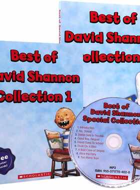 大卫不可以系列8册英文原版绘本No David/David goes to school/gets in trouble原装CD吴敏兰书单大卫去上学香农凯迪克银奖绘本