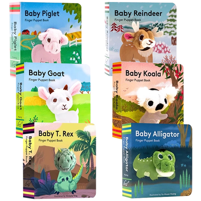 手指偶书6册 英文原版绘本 Baby Tiger/Piglet/ Koala/Duck/Fish Finger Puppet Book 亲子互动小手掌洞洞纸板书宝宝玩具书0-3岁