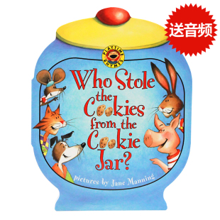 Stole the Cookies 现货谁从罐里子偷走了饼干英文原版 Cookie Who from Jar抽拉纸板书儿童好习惯养成趣味故事书可爱外形 绘本