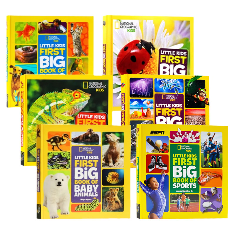 美国国家地理儿童科普百科6册英文原版绘本 Little Kids First Big Book of Bugs 儿童科普认知National Geographic精装版进口图书