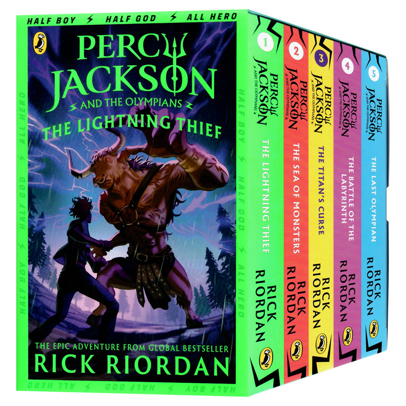 percy jackson 波西杰克逊5册英文原版小说 波西杰克逊第一季魔兽之海