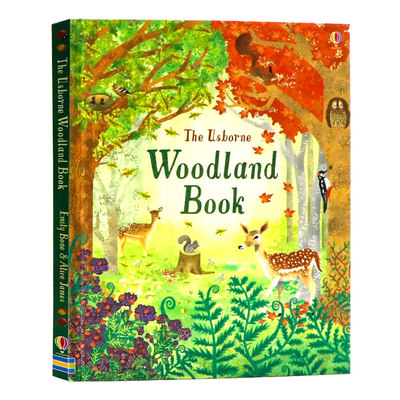 Usborne出品丛林之书英文原版绘本 Woodland Book 林地探险儿童科普读物尤斯伯恩精装全彩插图Nat Hues进口图书6岁+