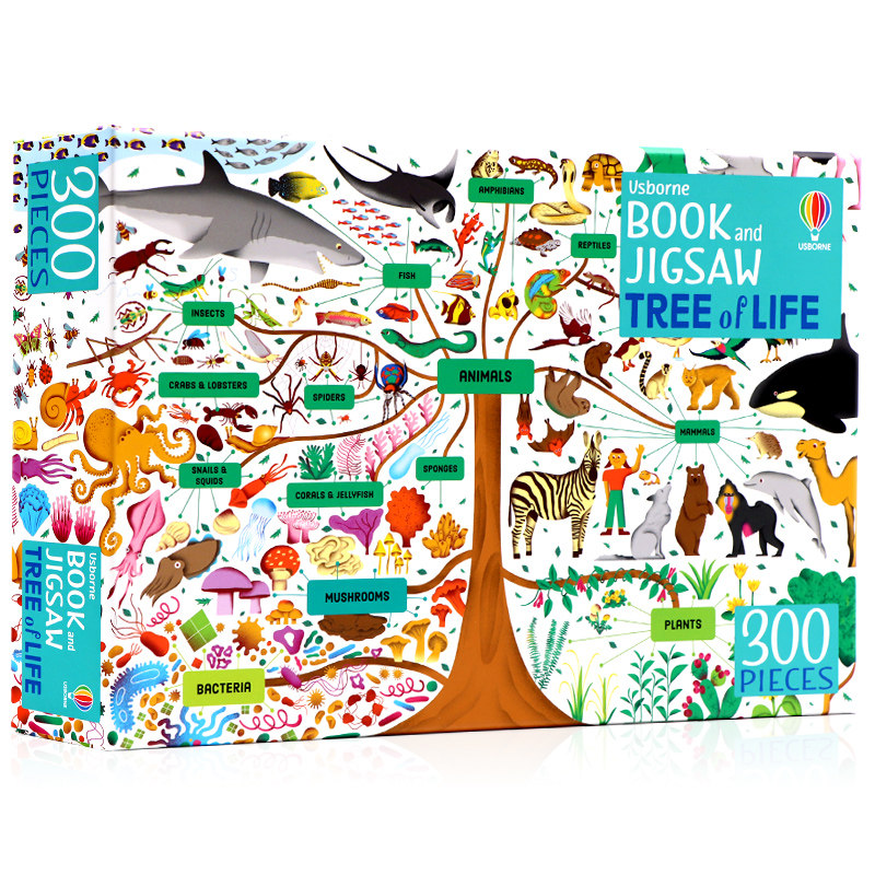 英文原版绘本book and jigsaws:the tree of life 幼儿生物百科趣味