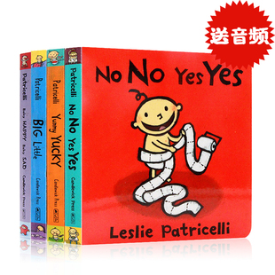 Patricelli 英文原版 绘本Yummy Yucky 一根毛系列4册 Yes Little Big Yes小毛孩脏孩幼儿启蒙认知纸板书行为习惯培养Leslie
