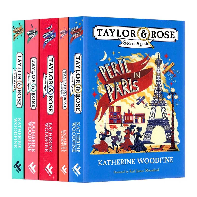 泰勒和罗斯的秘密特工系列5册套装英文原版 Taylor and Rose Secret Agents1-5  巴黎的危险岸上的秘密纽约的夜幕 章节小说
