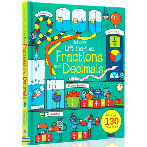 Usborne 分数和小数翻翻书 英文原版绘本 Lift-the-flap Fractions and Decimals 尤斯伯恩儿童早教图书数学知识科普学习7岁+