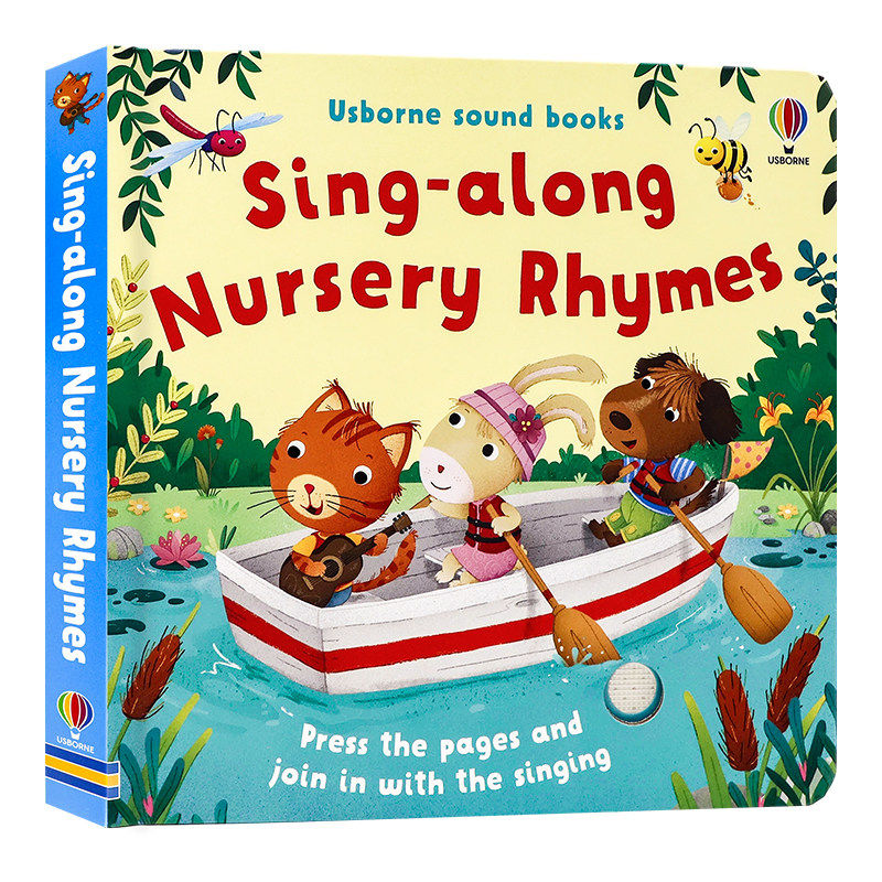 Usborne童谣伴唱英文原版绘本 Sing-along Nursery Rhymes 儿童启蒙发声洞洞纸板书 趣味阅读图画书启蒙认知亲子互动精装进口童书