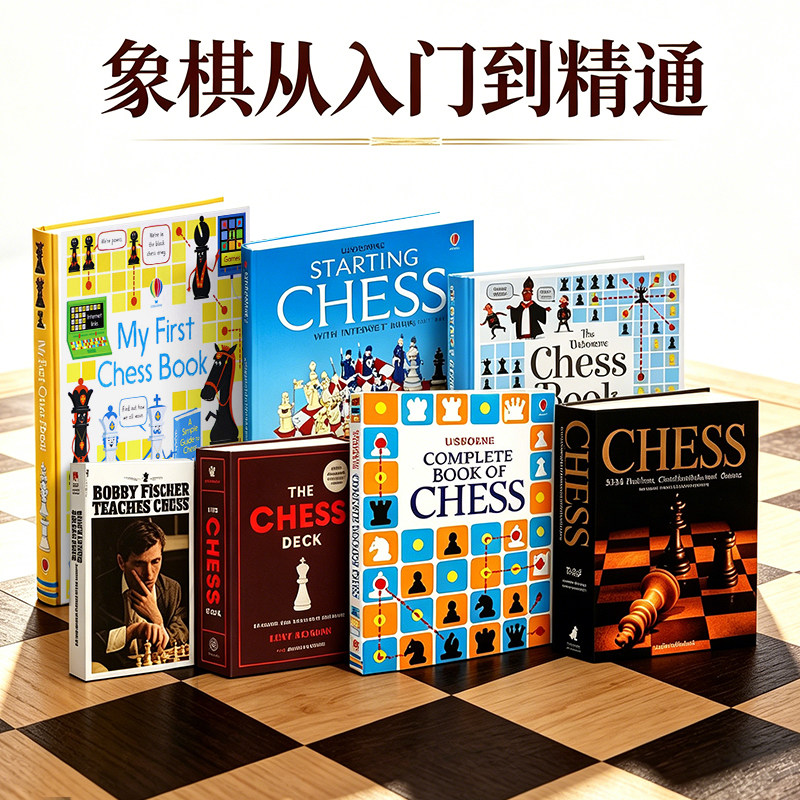 The Chess Book 国际象棋书 英文原版 象棋图解教程科普指南棋局讲解 从入门到精通 鲍比菲舍尔教授国际象棋 波尔加5334习题集