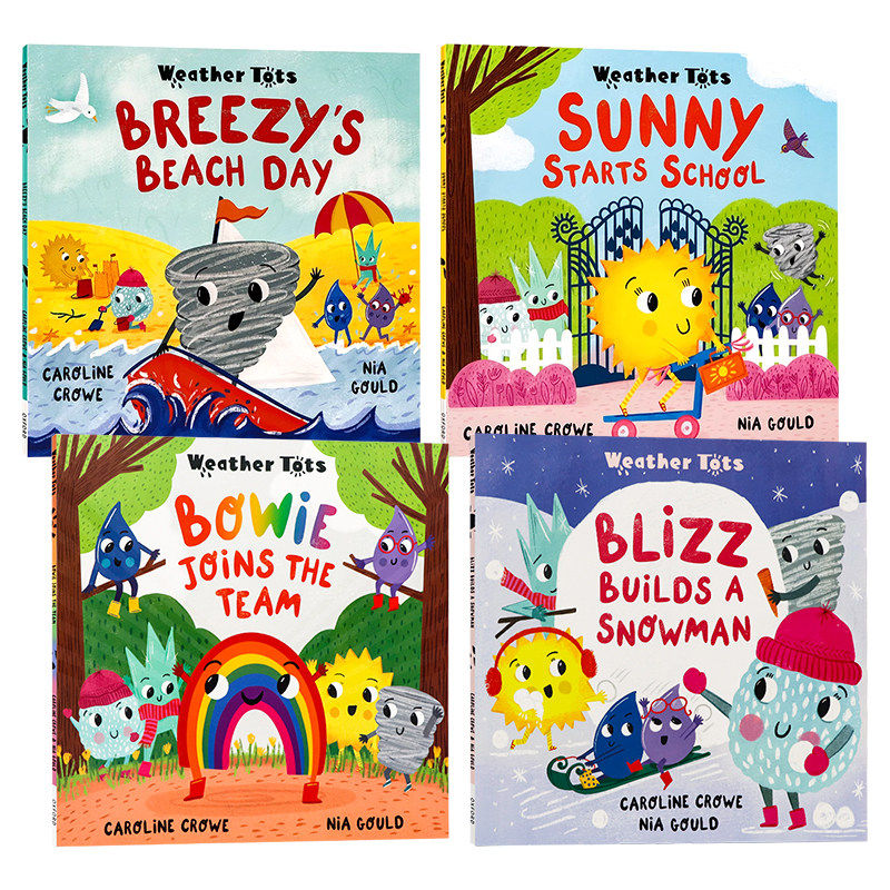 牛津精品天气绘本小孩系列4册 英文原版 Weather Tots Sunny Starts School Breezy's Beach Day儿童英语早教启蒙图画书OUP Oxford