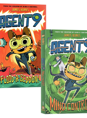 9号间谍系列2册英文原版小说 Agent 9 Book 全彩漫画小说搞笑趣味故事纽约时报畅销作者James Burks进口英语书籍