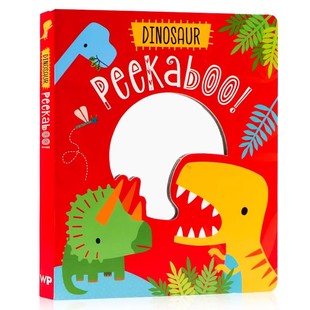 Peekaboo 亲子互动镜子趣味游戏书 Dinosaur 模仿恐龙 视觉能力锻炼 英文原版 绘本 躲猫猫书 儿童启蒙纸板图画书 纸板书 恐龙