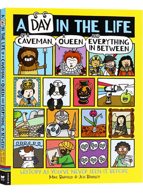 地球上的爆笑历史 英文原版漫画 A Day in the Life of Caveman Queen History 儿童幽默漫画历史趣味科普百科知识读物图画书