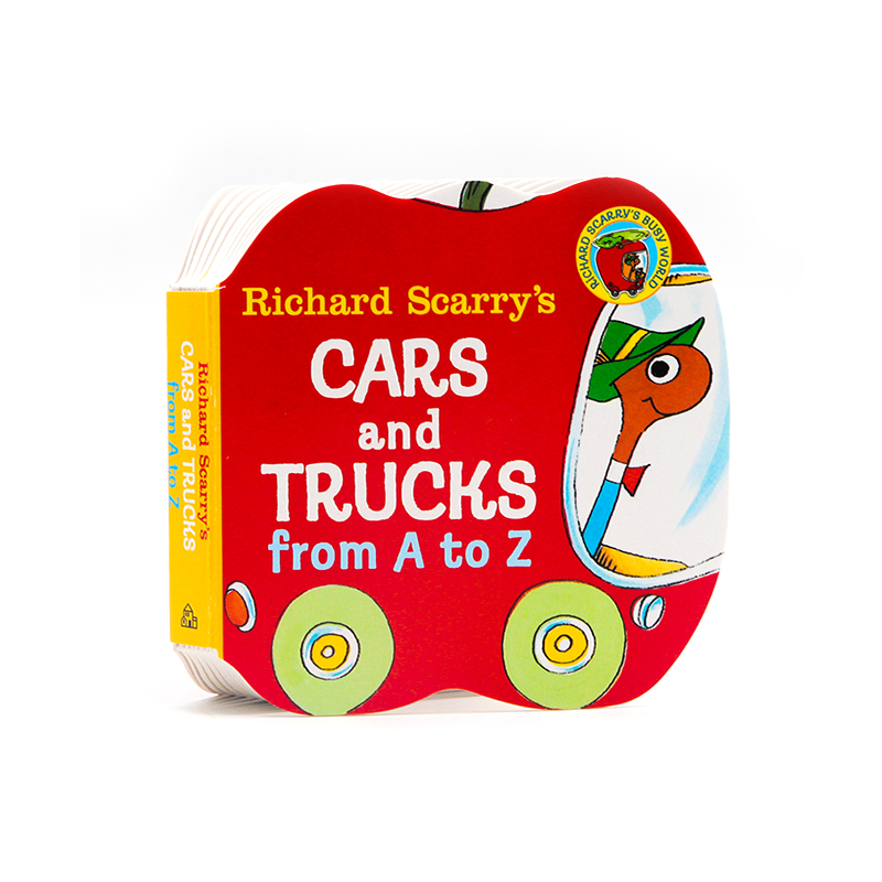 英文原版 Richard Scarry's Cars and Trucks from A to Z纸板书 幼儿字母入门从A到Z 手掌口袋书 斯凯瑞 儿童英语启蒙认知