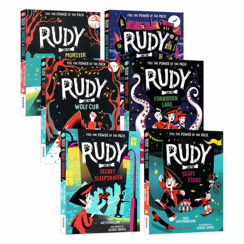 鲁迪冒险故事6册 英文原版 RUDY AND THE WOLF CUB/MONSTER AT SCHOOL/SECRET SLEEPSKATER 牛津儿童读物 儿童章节桥梁书