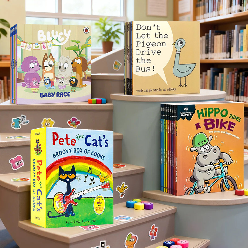 儿童绘本英文原版 Bluey 布鲁伊绘本 Pete the Cat 皮特猫 the bad seed 不完美小孩 行为很重要别让鸽子开巴士牛津树生活体验套装