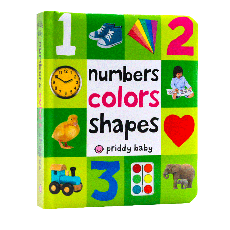 英文原版绘本 Numbers Colors Shapes 幼儿童数字颜色形状启蒙认知 低幼宝宝早教益智亲子互动撕不烂纸板书 Priddy Books