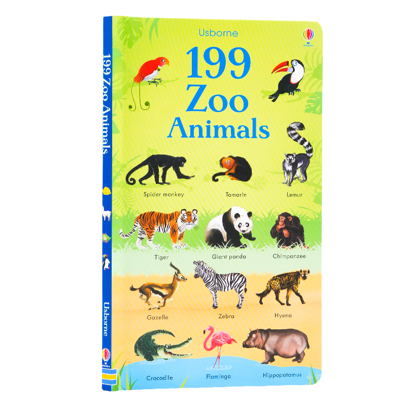 199个动物园动物名字单词学习书 199 zoo animals 英文原版绘本 儿童