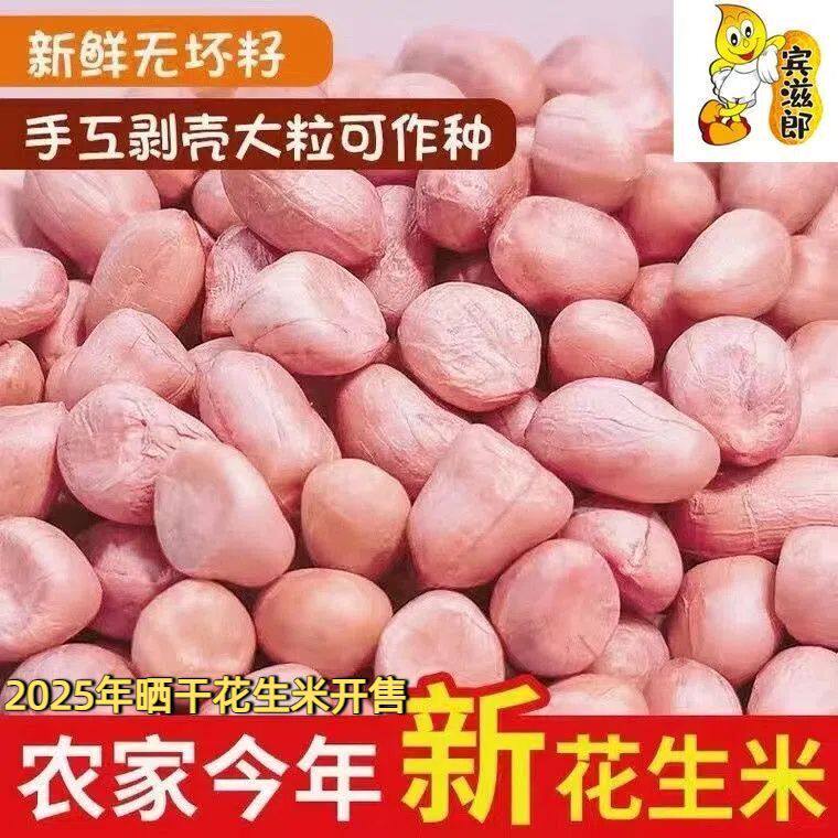 新货白沙花生米白皮花生农家自产新鲜花生仁无壳精选圆粒花生米