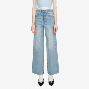 女士贴标阔腿牛仔裤 新品 秋季 HERLIAN