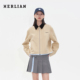 王奕婷同款 HERLIAN2025年秋季 新品 女士格纹拼接工装 夹克外套