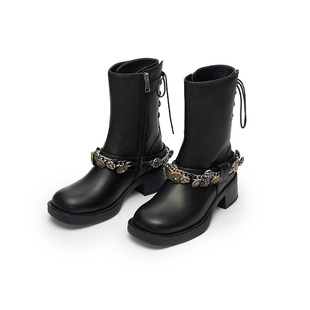 HERLIAN 秋季新品女士链条扣短靴