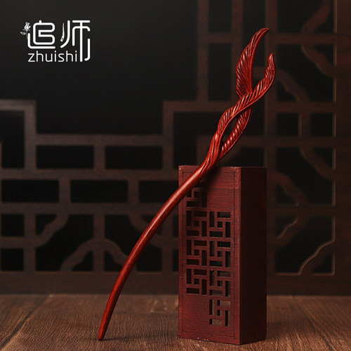 小叶紫檀木发簪新中式高级感盘发