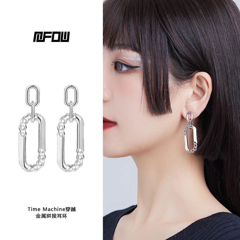 穿越mfow金属感铜镀金女耳环