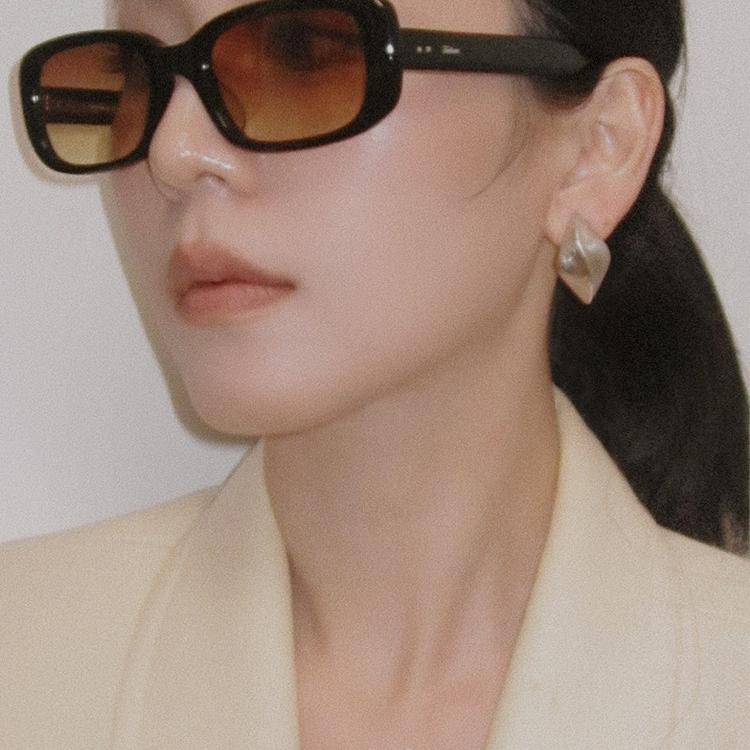 mfow•muse系列简约欧美小众设计感气质拉丝金属不规则耳钉