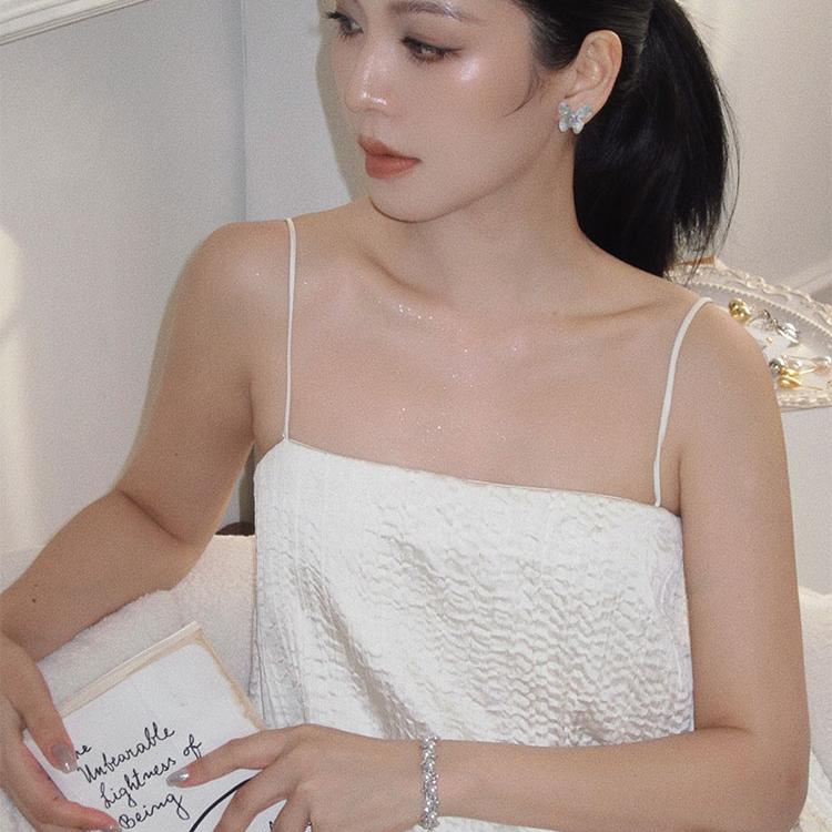 mfow•muse系列绿色蝴蝶耳环女高级感森系耳钉2024新款仙气耳饰