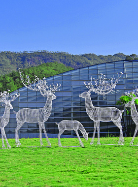 梅花鹿雕塑装饰大摆件