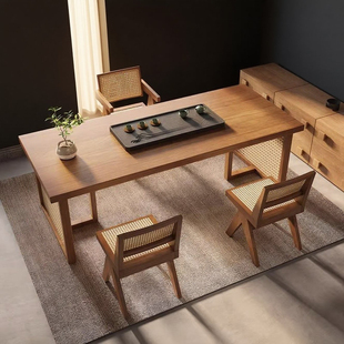 宋氏美学黑胡桃木白蜡木茶桌椅高端定制茶台阳台小户型设计师同款