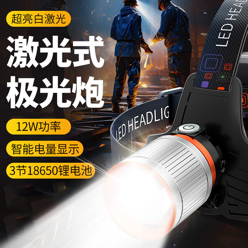 led头灯野外强光长续航锂电户外钓鱼灯头戴式手电筒照明灯