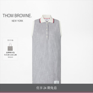 [24期免息][早秋新品]THOM BROWNE 女士棉质花呢无袖Polo连衣裙