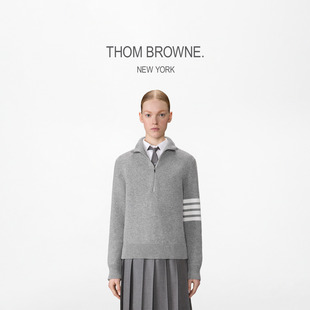 BROWNE女士秋冬2025半高领翻领拉链套头针织衫 THOM 秋冬新品