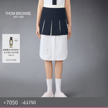 [六折优惠]THOM BROWNE 女士工字褶迷你半裙