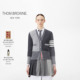 6期免息 THOM BROWNE 女士轻薄四条纹V领棉质长袖 针织开衫