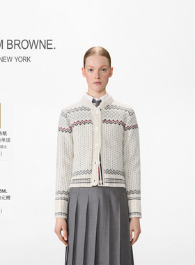 [6期免息]THOM BROWNE秋冬女士费尔岛提花针织开衫