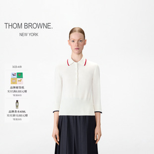 衫 THOM Polo 女士嵌花羊绒长袖 BROWNE秋冬新品