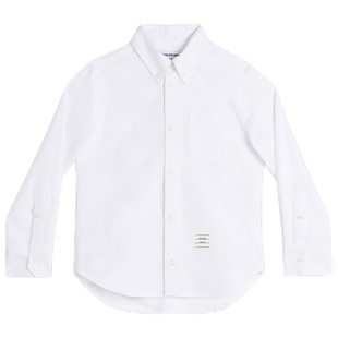 [3期免息]THOM BROWNE 儿童四条纹牛津布尖领衬衫