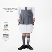 BROWNE THOM 女士四条纹侧拉链百褶裙短裙 3期免息