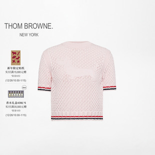 THOM BROWNE女士棉质网眼针织 HECTOR 新品 三色 恤 冬季