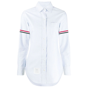 [3期免息]THOM BROWNE 女士棉竖条纹棉质牛津布衬衫